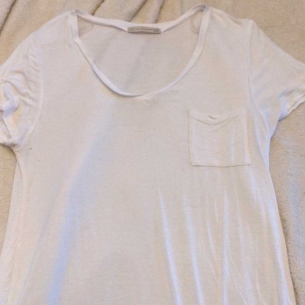 Plain white pocket tee